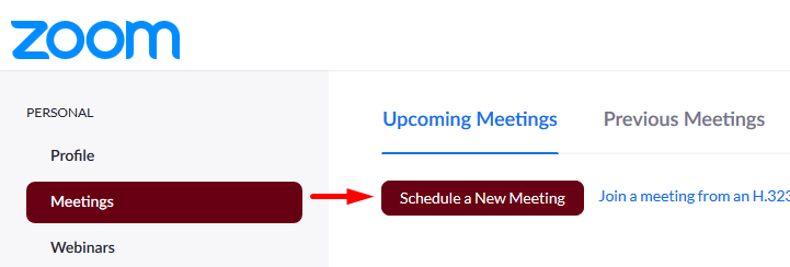 Zoom - Schedule a New Meeting